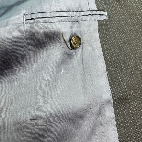 Ralph Ralph Lauren RRL Mens 40R Navy Blue Pinstripe Suit Jacket 100% Wool - Picture 12 of 13